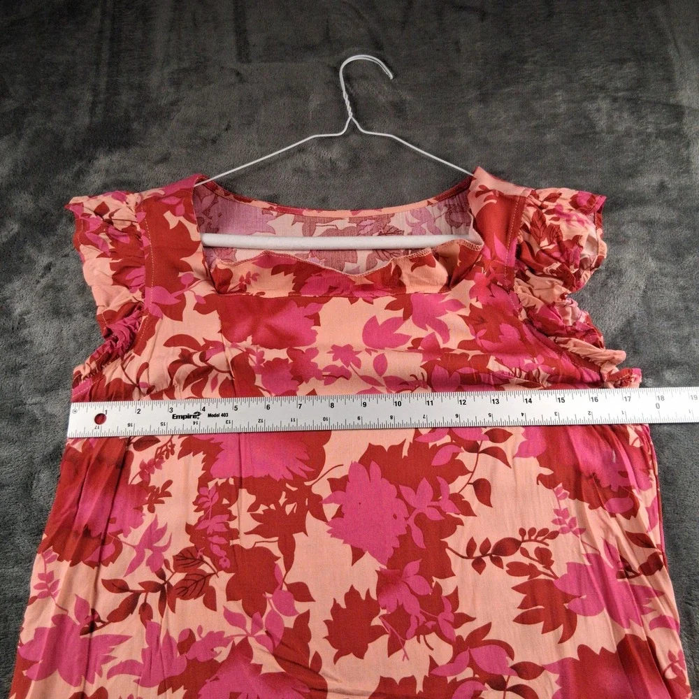 NWT Cupshe 2 Piece Set Womens S M Pink Floral Flutter Top and Smocked Shorts